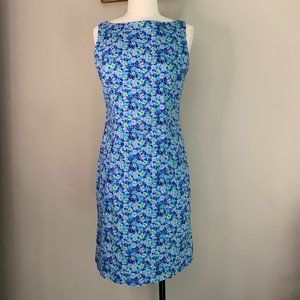 Floral Print Sleeveless Knee Length Dress High Neck Pencil Shift Sheath Size 5/6